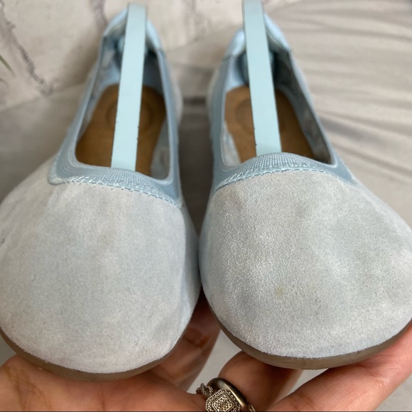 Lands End Suede Comfort Elastic Ballet Flats 9 - Picture 3 of 9